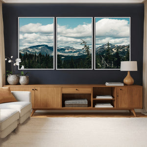 Mountain Forest Wall Art Canvas Print, Alpine Pine Tree