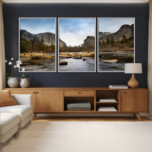 Yosemite Valley Mountain Landscape Wall Art Canvas Print,