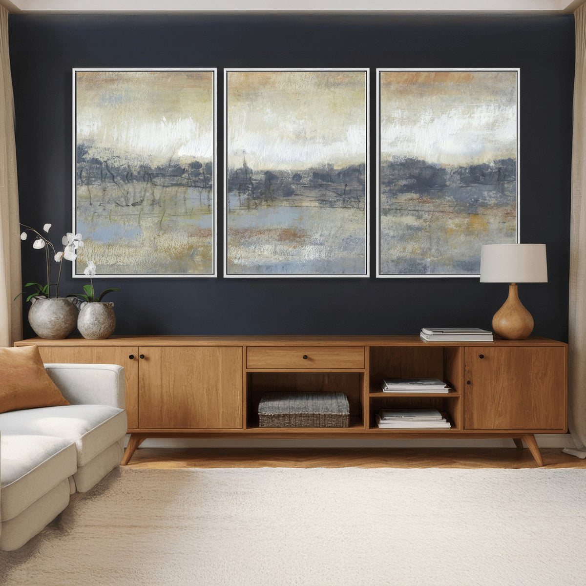 Abstract Neutral Landscape Painting Wall Art