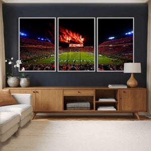 Auburn Stadium Wall Art Canvas Print, College Football Night