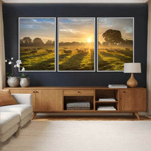 Sheep Wall Art Canvas Print – Rural Farm Animal Artwork