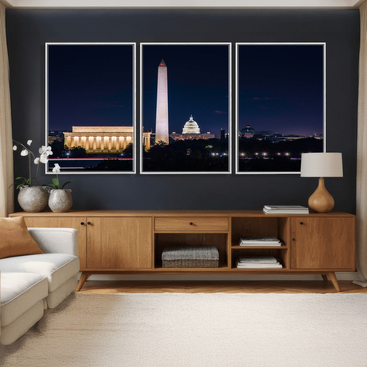Washington White House Skyline Wall Art Canvas Print –