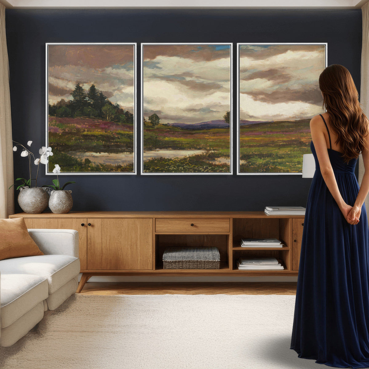 Gustav Macoun Heathland Canvas Print, Czech Landscape Oil