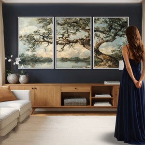 Old Oak Tree Canvas Wall Art, Turner Inspired Romantic