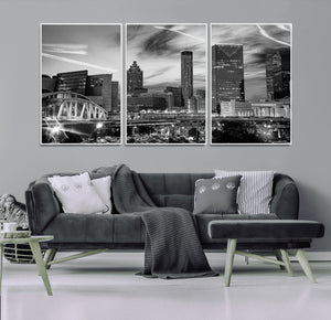 Black and White Atlanta Wall Art Canvas Print