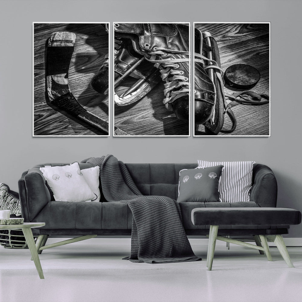 Old Pair of Mens Skates Wall Art Canvas, Men Skates Wall Art