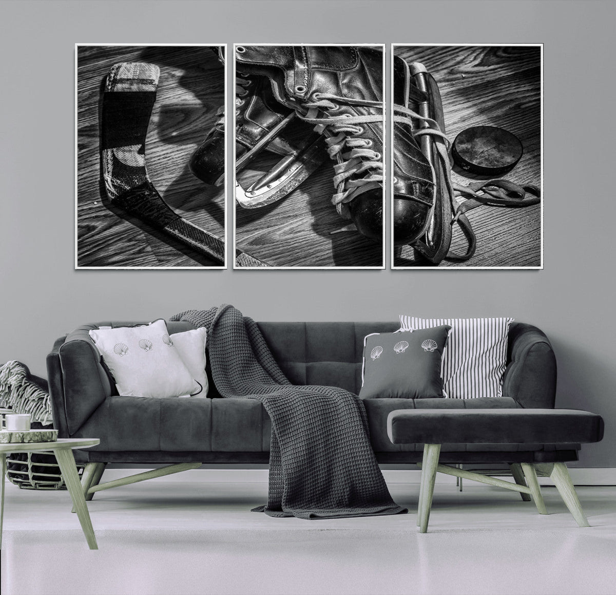Old Pair of Mens Skates Wall Art Canvas, Men Skates Wall Art