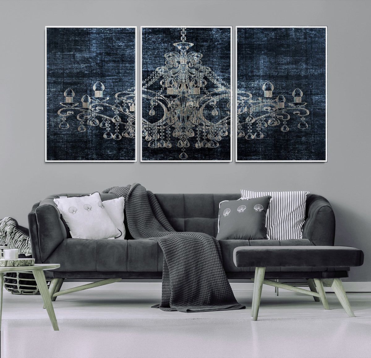 Dark Chandelier Wall Art Canvas Print
