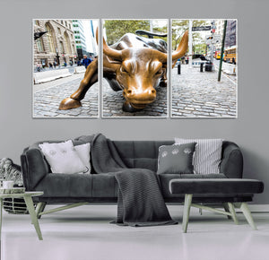 Charging Bull Wall Art Canvas Print