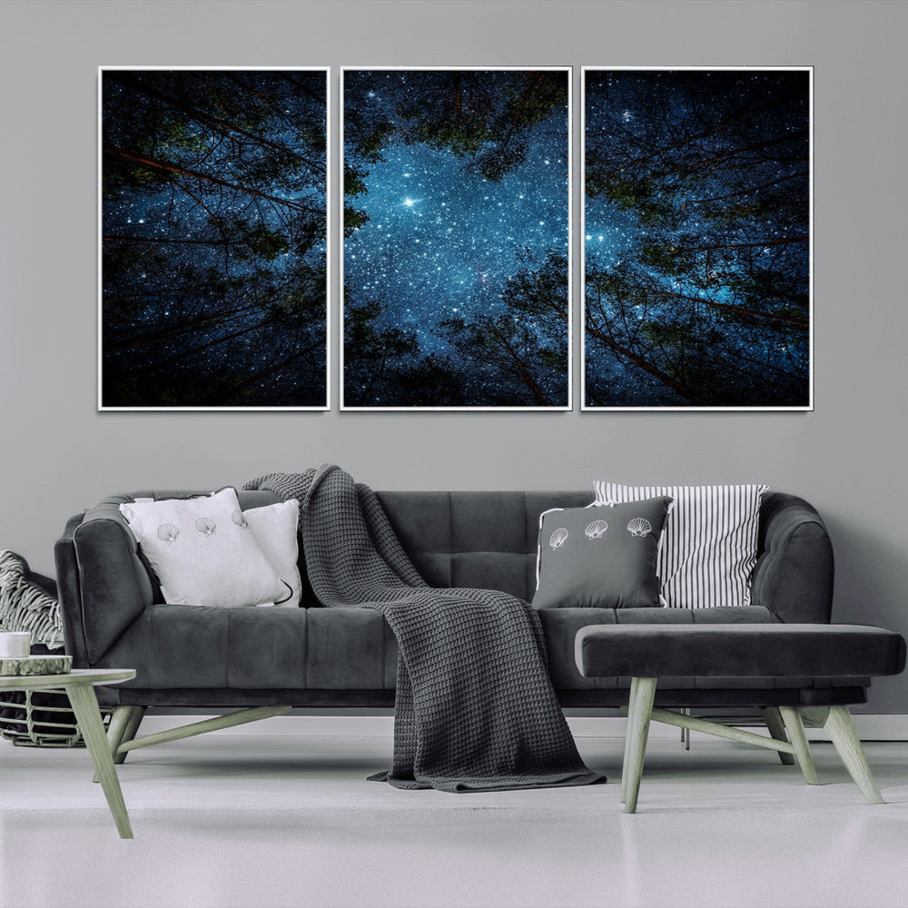 Forest and Stars Wall Art Canvas Print