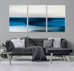 Dark Blue Abstract Wall Art Canvas Print
