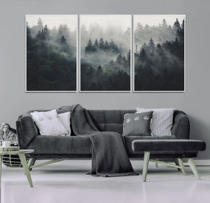 Nature Wall Decor - Serene Triptych Nature Print – Woodland