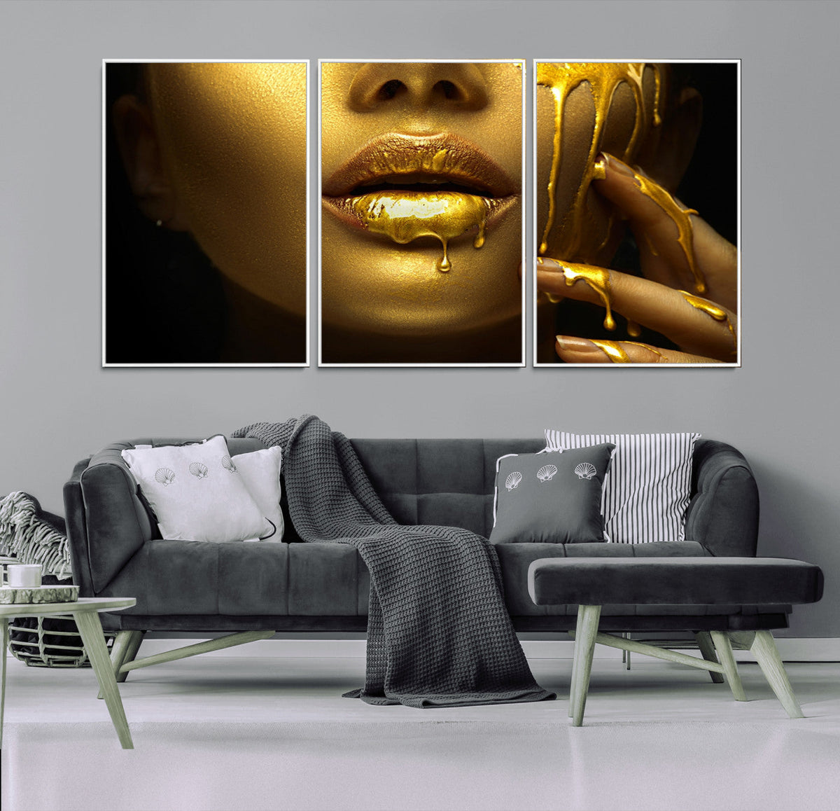 Gold and Women Wall Art Canvas Print