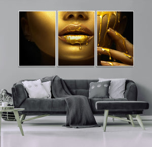 Gold and Women Wall Art Canvas Print