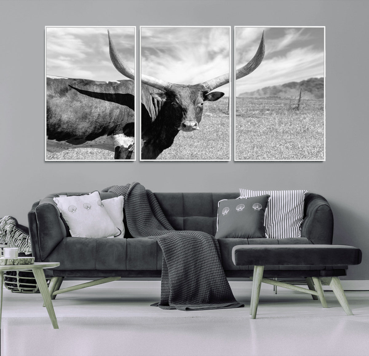 Cattle Wall Art Longhorn Cow Canvas Print