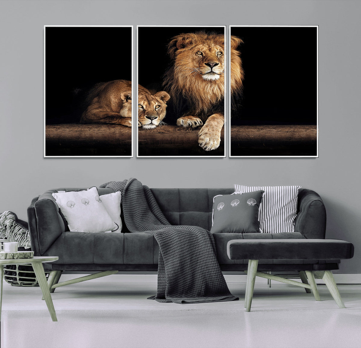 Lion Canvas Wall Art – Majestic Animal Print Artwork for