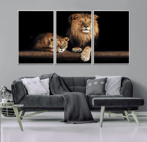 Lion Canvas Wall Art – Majestic Animal Print Artwork for