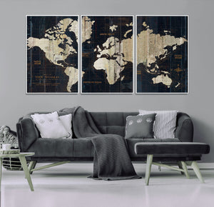 World Map Canvas Print – Detailed Map of the World Wall Art