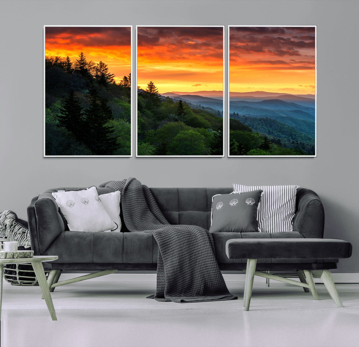 Forest Landscape Wall Art Sunset Canvas, Forest Sunset