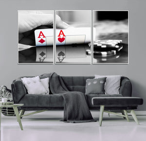 Aces Poker Art Poker Game Wall Art Canvas Print