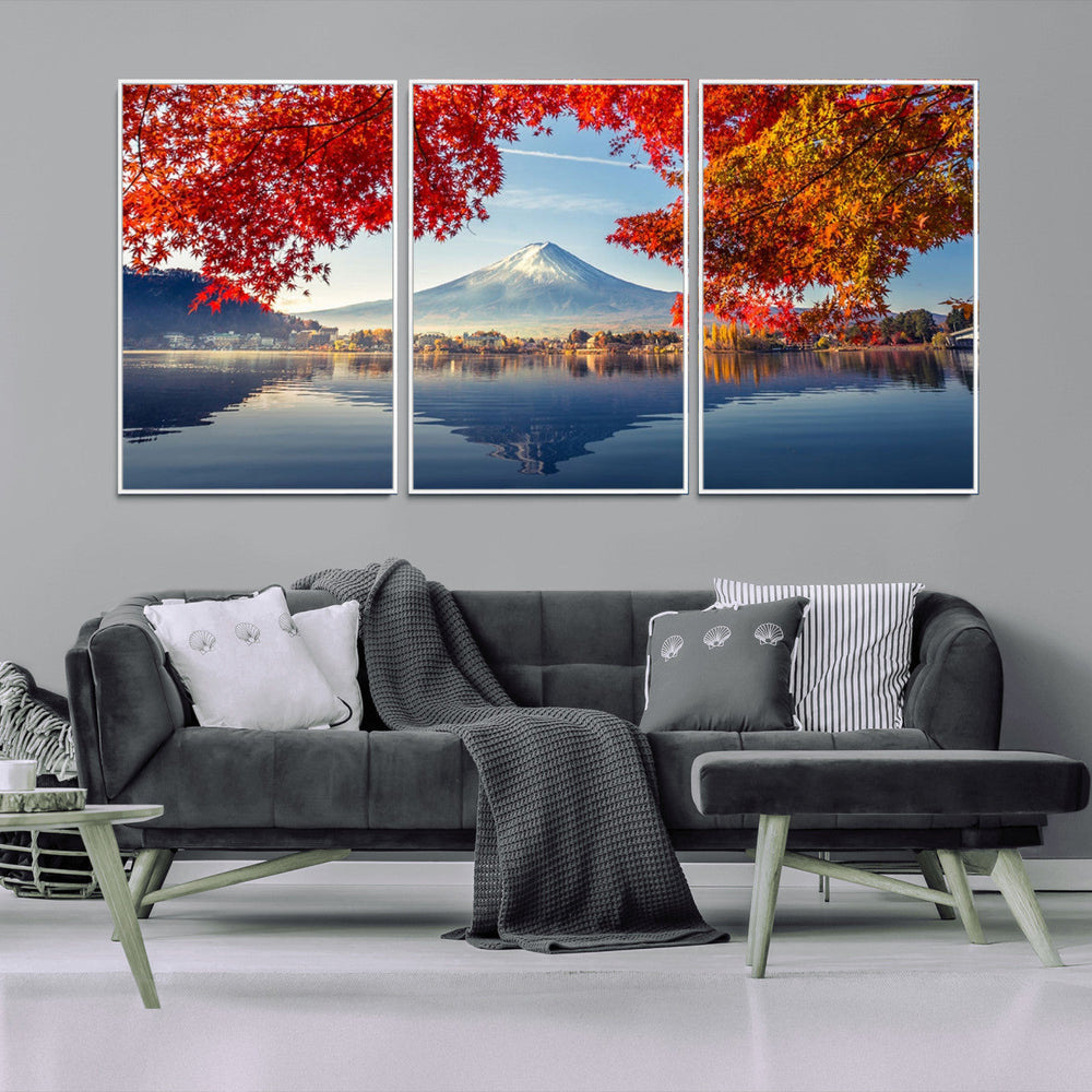 Mount Fuji Canvas Wall Art Japan Autumn Mountain Canvas