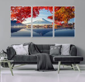 Mount Fuji Canvas Wall Art Japan Autumn Mountain Canvas