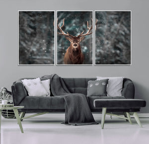 Wall Art Deer Art Animal Canvas, Framed Wall Art Deer Canvas