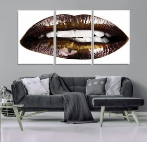 Close Up Lips Wall Art Canvas Print