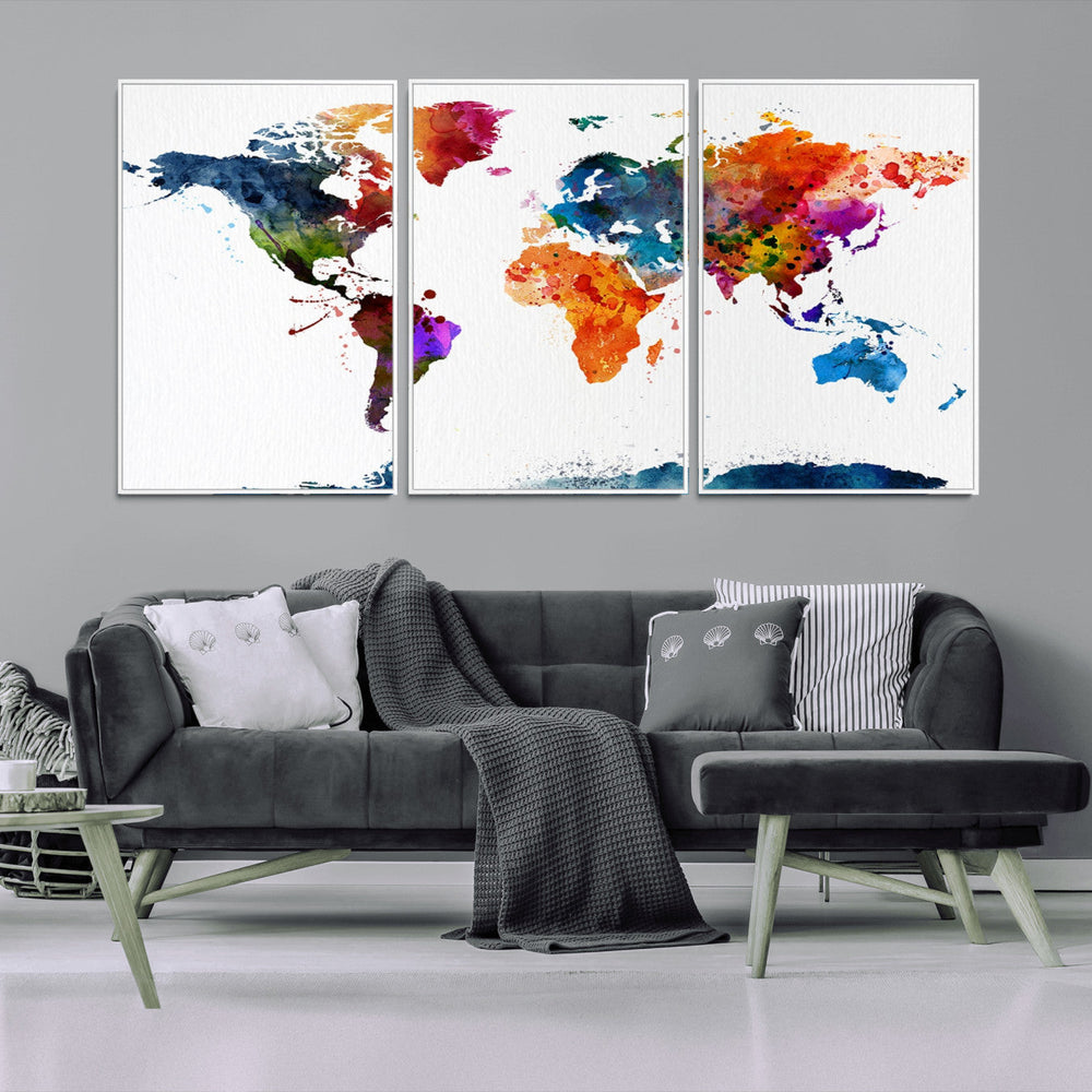 World Map Canvas Print – Detailed Map of the World Wall Art