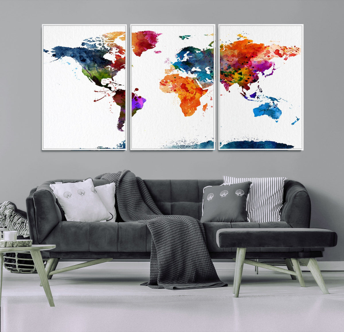 World Map Canvas Print – Detailed Map of the World Wall Art