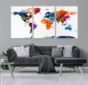 World Map Canvas Print – Detailed Map of the World Wall Art