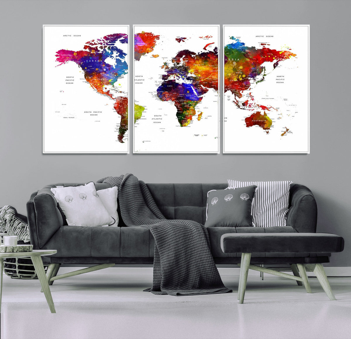 World Map Canvas Print – Detailed Map of the World Wall Art