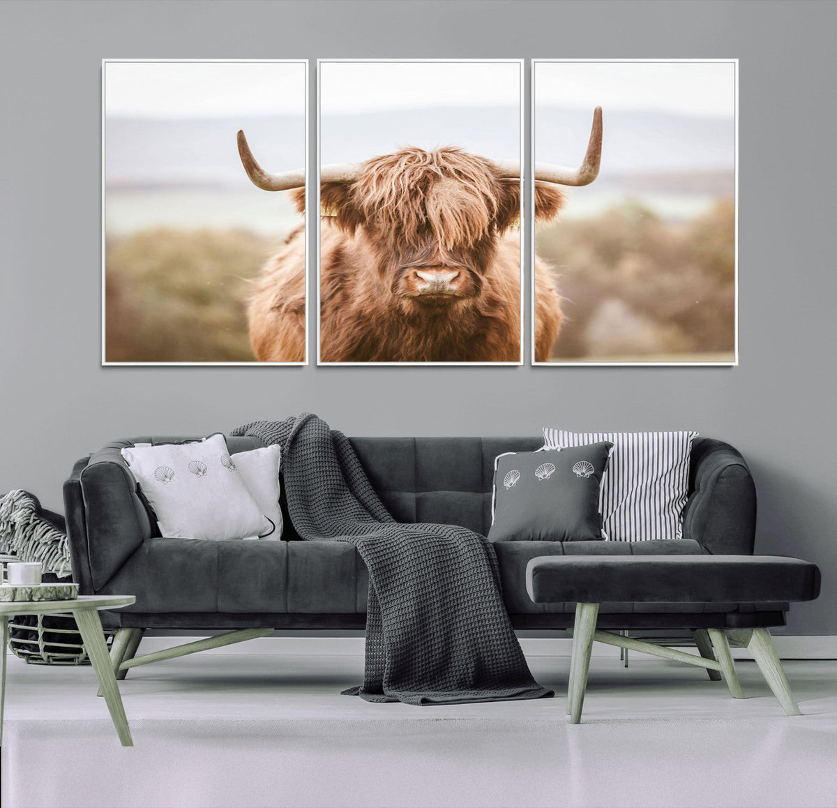Scottish Serene Highland Cow Canvas Wall Art – Serene