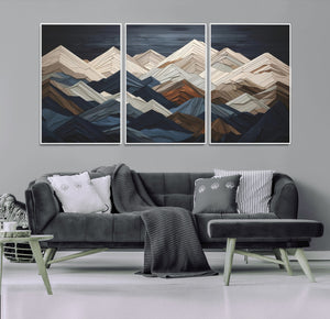 Mountain Wall Art – Modern Geometric Landscape Canvas Print,