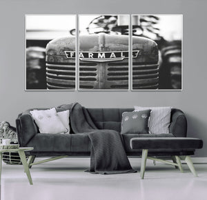Vintage Farmall Tractor Wall Art Canvas Print, Rustic