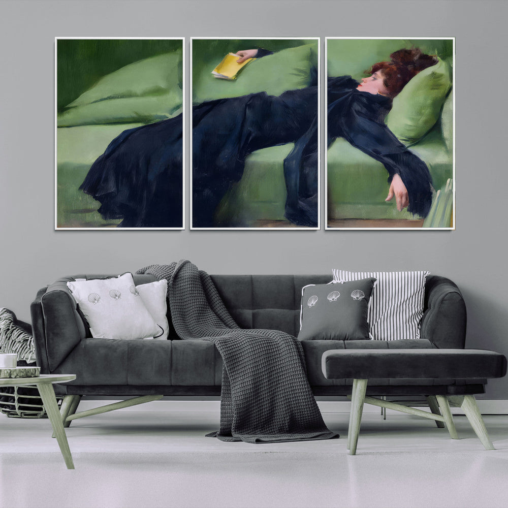 Decadent Girl by Ramon Casas Wall Art Canvas Print, Framed