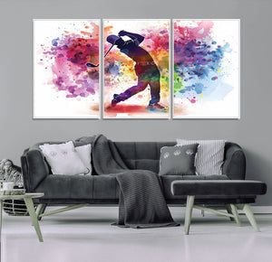 Colorful Golfer Swing Wall Art Canvas Print - Ready to Hang,