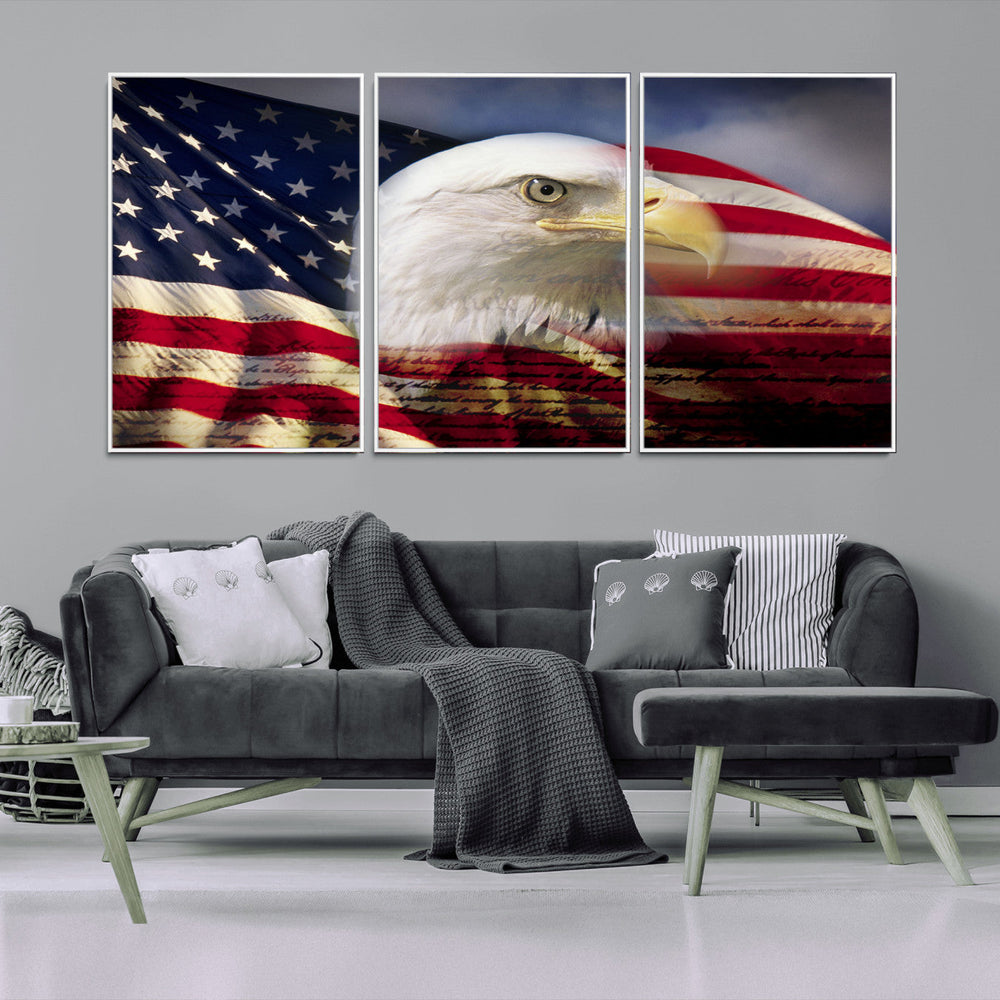 American Flag Eagle Symbol Wall Art, American Flag Eagle