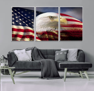 American Flag Eagle Symbol Wall Art, American Flag Eagle