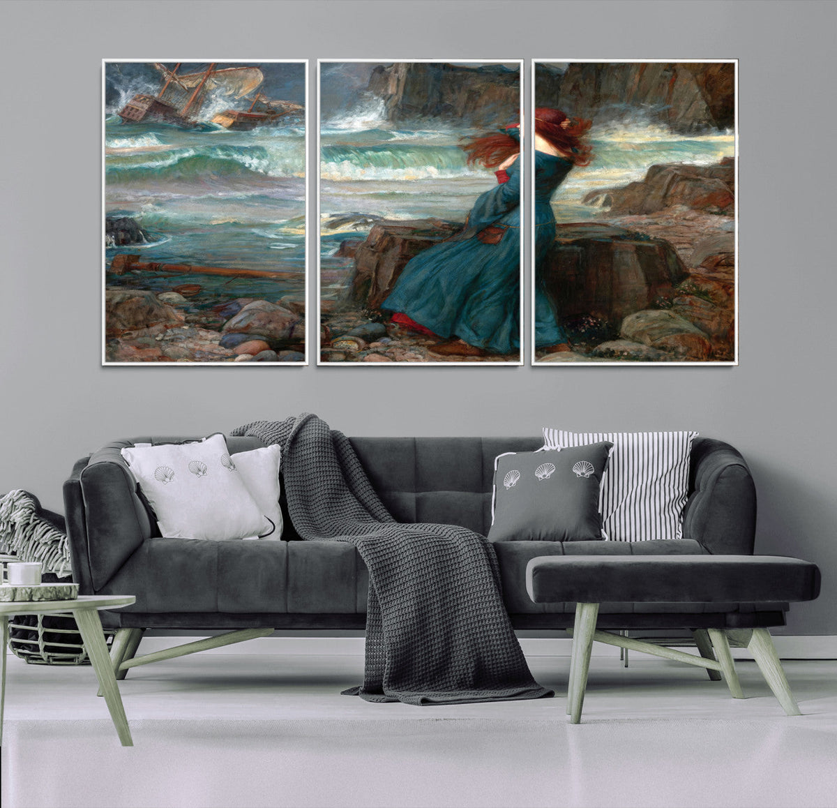 Miranda by the Shore Wall Art Canvas Print – Tempest Scene