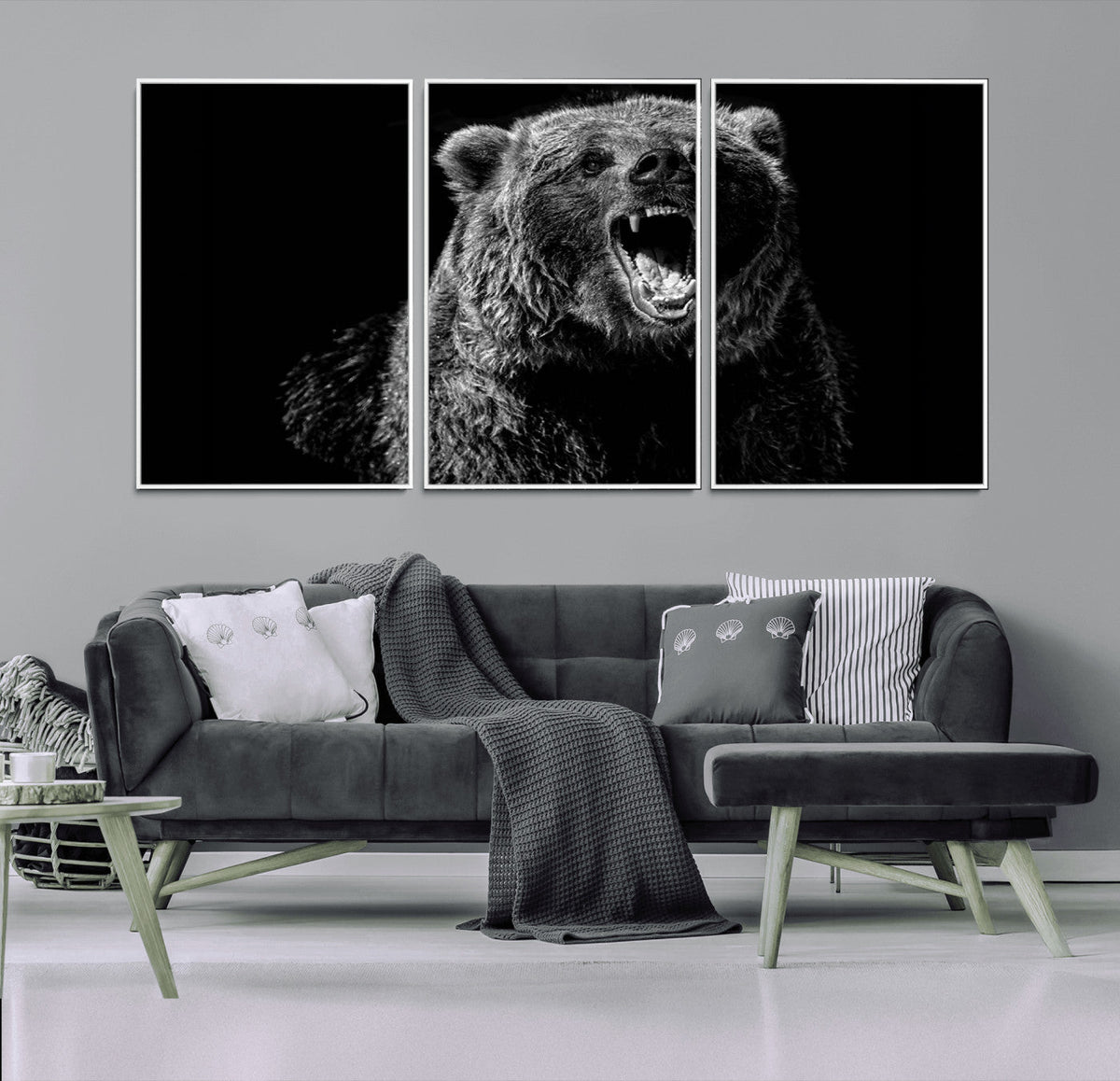 Bear Canvas Print | Wildlife Wall Art for Cabin Decor |