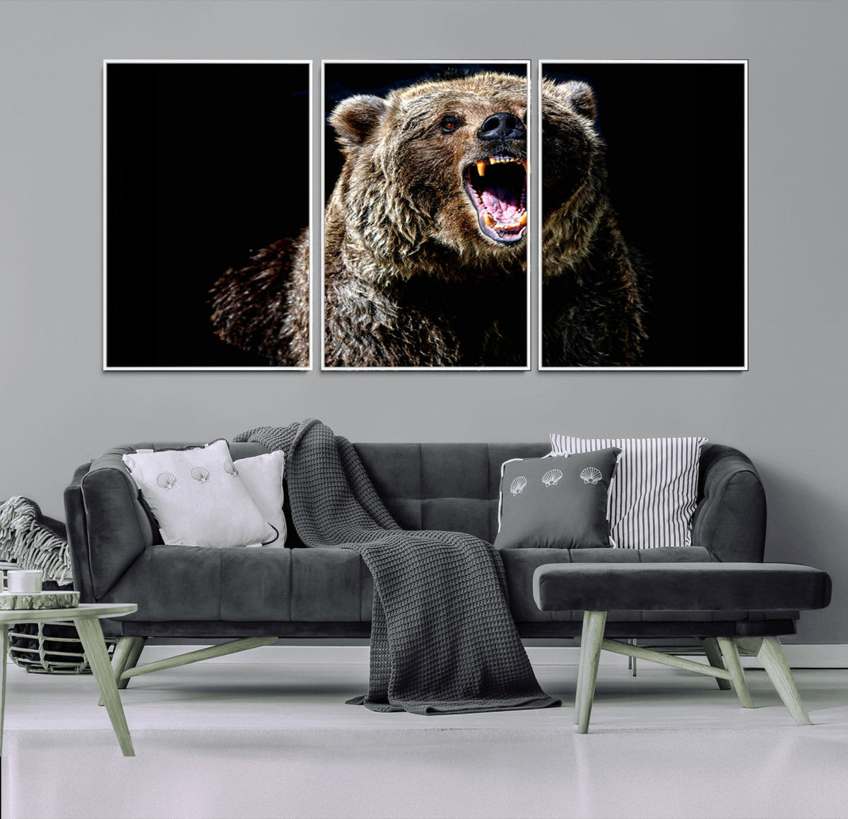Grizzly Bear Canvas Print | Wildlife Wall Art for Cabin