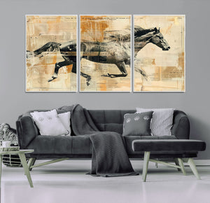 Chines Style Running Horse Western Wall Art | Farmhouse Wall