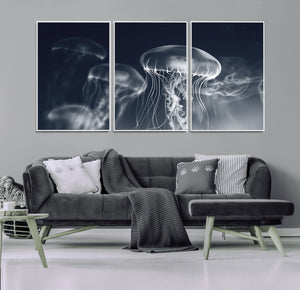 Jellyfish Wall Art Canvas Print, Modern Abstract Jellyfish