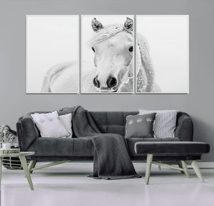 Majestic White Horse Wall Art | Ready to Hang and Framed |