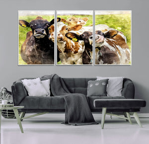 Curious Cows Farmhouse Wall Art | Ready to Hang and Framed