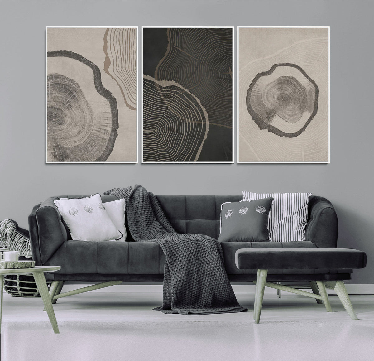 Minimalist Tree Rings Wall Art | Modern Abstract Canvas