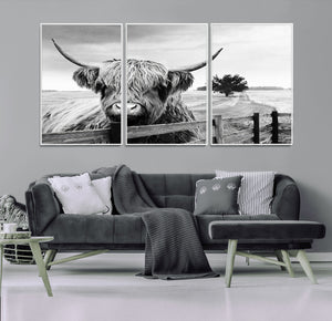 Scottish Highland Cow Wall Art | Rustic Farmhouse Décor |