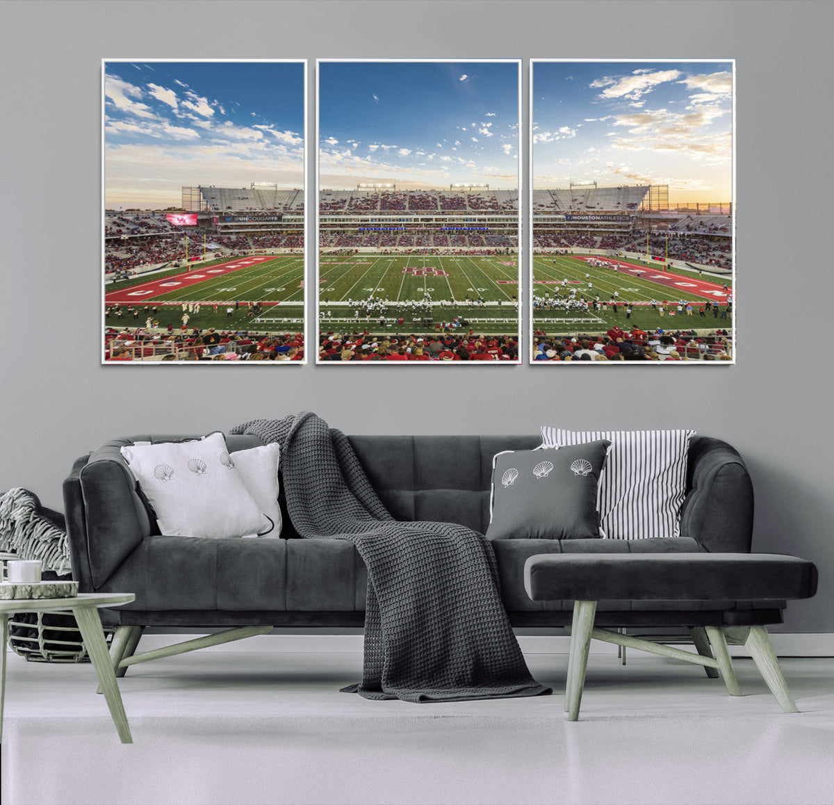 Framed Houston Cougars Football Team Print - Houston TDECU