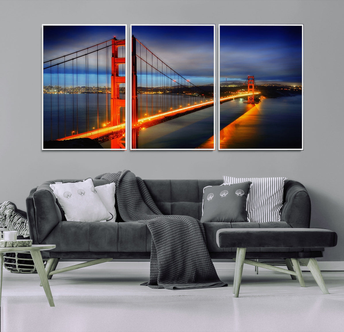 Large Wall Art San Francisco Canvas Print - Wonderful Golden